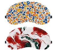 Red Green White Marble Texture 2-Pack Light-Blocking Soft Breathable Sleep Mask Eye Masks Sleeping Mask