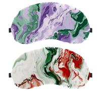 Red Green White Marble Texture 2-Pack Light-Blocking Soft Breathable Sleep Mask Eye Patch Eye Cover