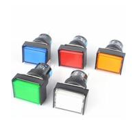 Red/Green/Yellow/Blue/White Light 1NO 1NC Latching/Unlock Rectangle Push Button Switch 6/12/24/220V IDGTTLDF(White,MOMENTARY_DC12V)