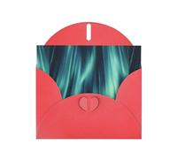 Red Greeting Card DLXW Linear Aurora Pattern for Christmas, Children's Birthday, Valentine's Day, Wedding Anniversary & Party Invitation