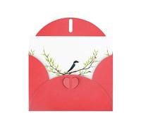 Red Greeting Card DLXW Swallow among thorns Pattern for Christmas, Children's Birthday, Valentine's Day, Wedding Anniversary & Party Invitation