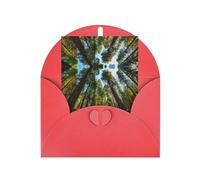 Red Greeting Card - Nature Cedar Print Blank Blessed Card for Birthday, Wedding, Valentine's Day & Party Invitation