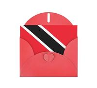 Red Greeting Card Set with Blank Interior - Flag of Trinidad and Tobago Print Pearl Paper Birthday, Wedding & Anniversary Cards