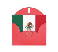 Red Greeting Card Set with Envelopes - Flag of Mexico Print Blank Cards for Birthday, Valentine's Day & Party Invitations