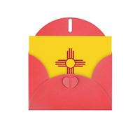 Red Greeting Card Set with Envelopes - Flag of New Mexico Print Blank Cards for Birthday, Valentine's Day & Party Invitations