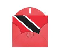 Red Greeting Card Set with Envelopes - Flag of Trinidad and Tobago Print Blank Cards for Birthday, Valentine's Day & Party Invitations