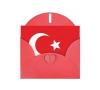 Red Greeting Card Set with Envelopes - Flag of Turkey Print Blank Cards for Birthday, Valentine's Day & Party Invitations