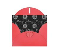 Red Greeting Card Set with Envelopes - Supernatural Symbols Black Print Blank Cards for Birthday, Valentine's Day & Party Invitations