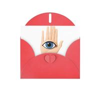 Red Greeting Card YYHWHJDE Blue eyes in the palm of your hand Picture Perfect for Valentine's Day, Wedding Anniversary & Party Invitations