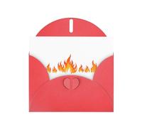 Red Greeting Card YYHWHJDE Burning fire Picture Perfect for Valentine's Day, Wedding Anniversary & Party Invitations