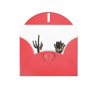 Red Greeting Card YYHWHJDE Cactus in the desert Picture Perfect for Valentine's Day, Wedding Anniversary & Party Invitations