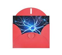 Red Greeting Card YYHWHJDE Neuron extensions Picture Perfect for Valentine's Day, Wedding Anniversary & Party Invitations