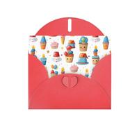 Red Greeting Card YYHWHJDE Various small cakes Picture Perfect for Valentine's Day, Wedding Anniversary & Party Invitations