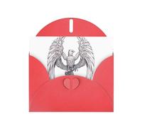 Red Greeting Card YYHWHJDE White feather phoenix Picture Perfect for Valentine's Day, Wedding Anniversary & Party Invitations