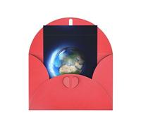Red Greeting Cards with Matching Envelopes - Glowing earth Print Blank Blessed Cards for Birthday, Wedding, Valentine's Day