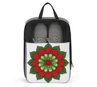 Red Grenn Mandala Flower Shoe Bag for Travel Daily Use Anti-dust Storage Carrier Golf Shoe Pouch