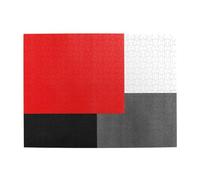 Red Grey Black And White Geometric Block,500 Pieces Puzzles for Adults-Wooden Jigsaw Puzzle for Adults Elderly
