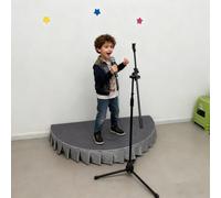 Red/Grey Portable Stage for Kids, Children Speeches/Dancing Performance Stage Platform, 100cm/ 120cm Non-slip Merchandise Display Station(Grey,Dia 120cm (47 1/4"))