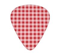 Red Grid Thin Line Guitar Picks Plectrums For Guitar Bass 12 Pack