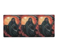 Red Grim Reaper anti slip Mouse Pad anime for desk non slip gaming mousepad large 31.5 x 11.8in