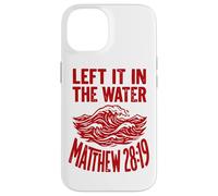 Red Groovy Wave Left It In The Water Matthew 28:19 Case for iPhone 14