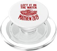 Red Groovy Wave Left It In The Water Matthew 28:19 PopSockets PopGrip for MagSafe