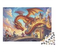Red Guardian Dragon 500 Piece Wooden Jigsaw Puzzle,Wood,Gift Idea,Stress Relief,Impossible Challenge,Educational Toy,Home Wall Decor,Adults & Kids 14+ (52x38cm)
