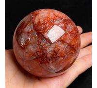 Red Gum Flower Crystal Ball for Fengshui Sphere, Divination, Home Decoration, and,7~7.5cm Gemstone Stone