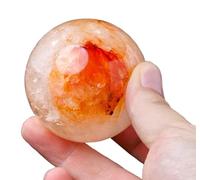 Red Gum Flower Crystal Gemstone Ball with Stand, Stone Sphere for Witchcraft and Decorative Balls,Feng Shui Ornaments,50~55mm