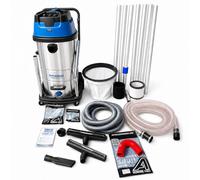 Red Gutter Vacuum Kit + 4K Camera, 3000W 100L Wet & Dry Vac, 7.5m Poles | Live view on your phone | Clears from ground level, no ladders | Silicone bend set | Jubilee clips + driver