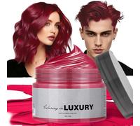 Red Hair Colour Wax - Temporary Red Hair Dye Wash Out - Instant Coloring Hairstyle Dye Mud For Women Men - Colored Hair Gel Cream For Halloween Christmas Party Cosplay DIY(120g)