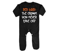 Red Hair The Crown You Never Take Off Ginger Statement Baby Romper Jumpsuit with feet, 0-3 Months, Black