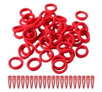 Red Hairbands & Hairpins - 60-Piece Elastic Rubber Band Set, Simple Ponytail and Braid Accessories