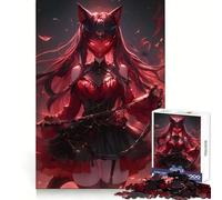 Red-Haired Anime Demon Girl with Mask Jigsaw Puzzle for Teenagers 1000 Pieces Boost Memory Relaxing Fun Premium Cut Stylish Gift (38x26cm)