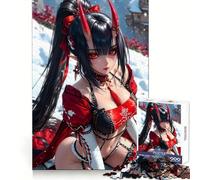 Red-Haired Anime Girl 1000 Piece Jigsaw Puzzles for Teenagers Jigsaw Wise Think Toy Relax Time Clear Cut Festival Gift (38x52cm)