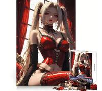Red-Haired Anime Girl Jigsaw Puzzles for Adults1000 Piece Mind Game Toy Anxiety Relief Neat Cut Art Collectible (38x26cm)