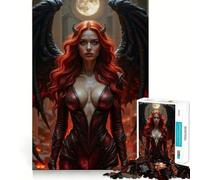 Red-haired Devil Woman with Wings 1000 Piece Jigsaw Puzzles for Teenagers Jigsaw Think Toy Together Fun Sharp Cut Art Collectible (38x26cm)