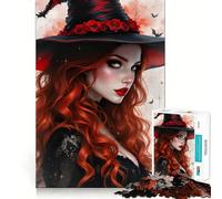Red-Haired Fantasy Hard Jigsaw Puzzle for Adults 1000 Pieces Recall Boost Quiet Calm Smooth Cut Classic Gift (50x75cm)