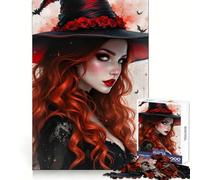 Red-Haired Fantasy Jigsaw Puzzles 1000 Pieces for Adults Strengthen Memory Group Joy Clean Edge Stylish Gift (38x26cm)