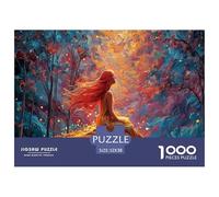 Red-haired Girl 1000 Piece Eco-friendly Paper Jigsaw Puzzles Beautiful Dreaming Unique Challenging Educational Toys Jigsaws for Toddlers 52x38cm/1000pcs