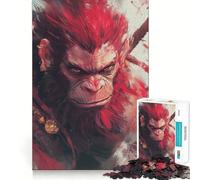 Red-Haired Monkey Warrior 1000 Piece Jigsaw Puzzles for Adults Jigsaw Recall Boost Mental Relax Smooth Cut Birthday Gift (38x26cm)