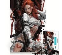 Red-Haired Warrior Woman 1000 Piece Jigsaw Puzzles for Teenagers Jigsaw Think Toy Together Fun Sharp Cut Art Collectible (50x75cm)