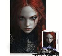 Red-Haired Warrior Woman Hard Jigsaw Puzzle for Adults 1000 Pieces Intellect Toy Cozy Time Quality Cut (38x26cm)