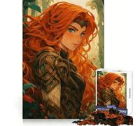 Red-haired Warrior Woman in Forest Jigsaw Puzzles for Adults1000 Pieces Mind Skill Toy Quiet Hobby Design Assembly (38x26cm)