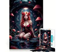 Red-Haired Woman in Forest 1000 Pieces Jigsaws Adults Puzzles Think Smart Toy Home Activity Smooth Cut Xmas Surprise (38x26cm)