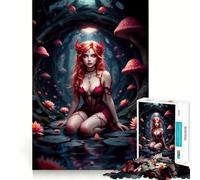 Red-Haired Woman in Forest Jigsaw Puzzles for Teenagers 1000 Piece Mind Challenge Toy Relaxing Fun Precise Cut Festive Gift (50x75cm)