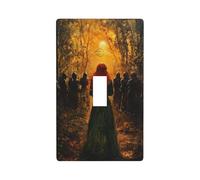 Red-Haired Woman in The Forest Sunset Light Switch Cover Decorative Single Toggle 1 Gang Wall Plate for Kitchen Farmhouse Bedroom Bathroom Art Decor