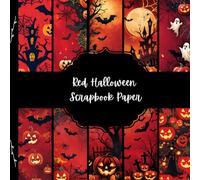 Red Halloween Scrapbook Paper, Creepy Junk Journal Paper, Spooky Decorative Paper, DIY Projects, Origami, Collage Sheets, Decoupage Paper, 10 Designs, Double Sided