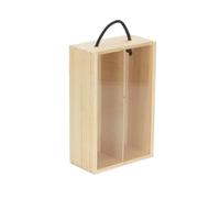 Red Hamper 2 Beer Bottle Pinewood Carry Case with Acrylic Lid in Light Brown Red Hamper Light Brown