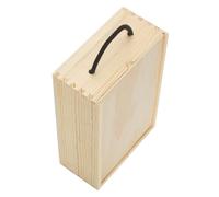 Red Hamper 2 Beer Bottle Pinewood Carry Case with Solid Lid in Light Brown Red Hamper Light Brown
